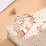 Classic Rose Gold Initial Ring