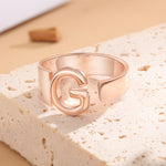 Classic Rose Gold Initial Ring