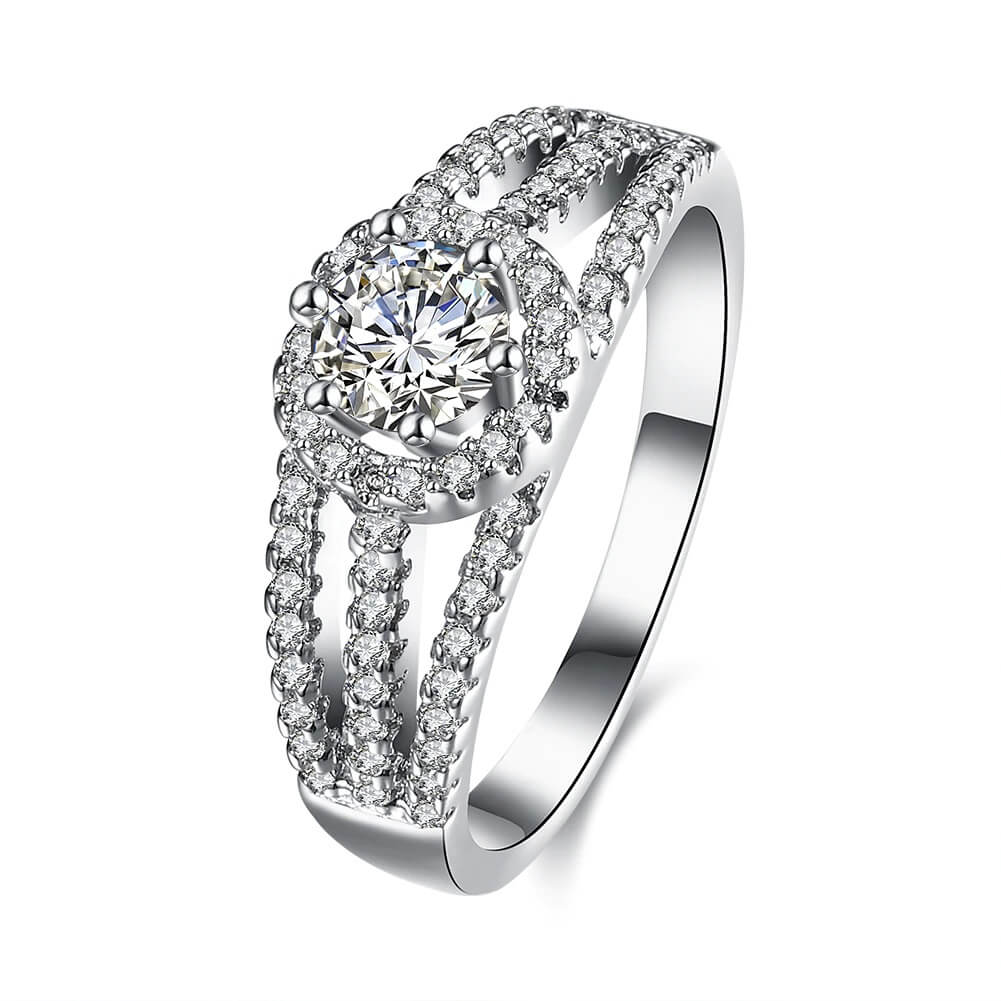 Sterling silver halo ring online