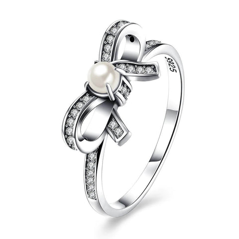 Bowknot-Faux-Pearl-Ring-in-Sterling-Silver