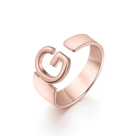 Classic Rose Gold Initial Ring
