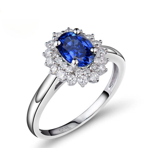 Double Sunburst Sapphire Halo Engagement Ring | Philophrosyne